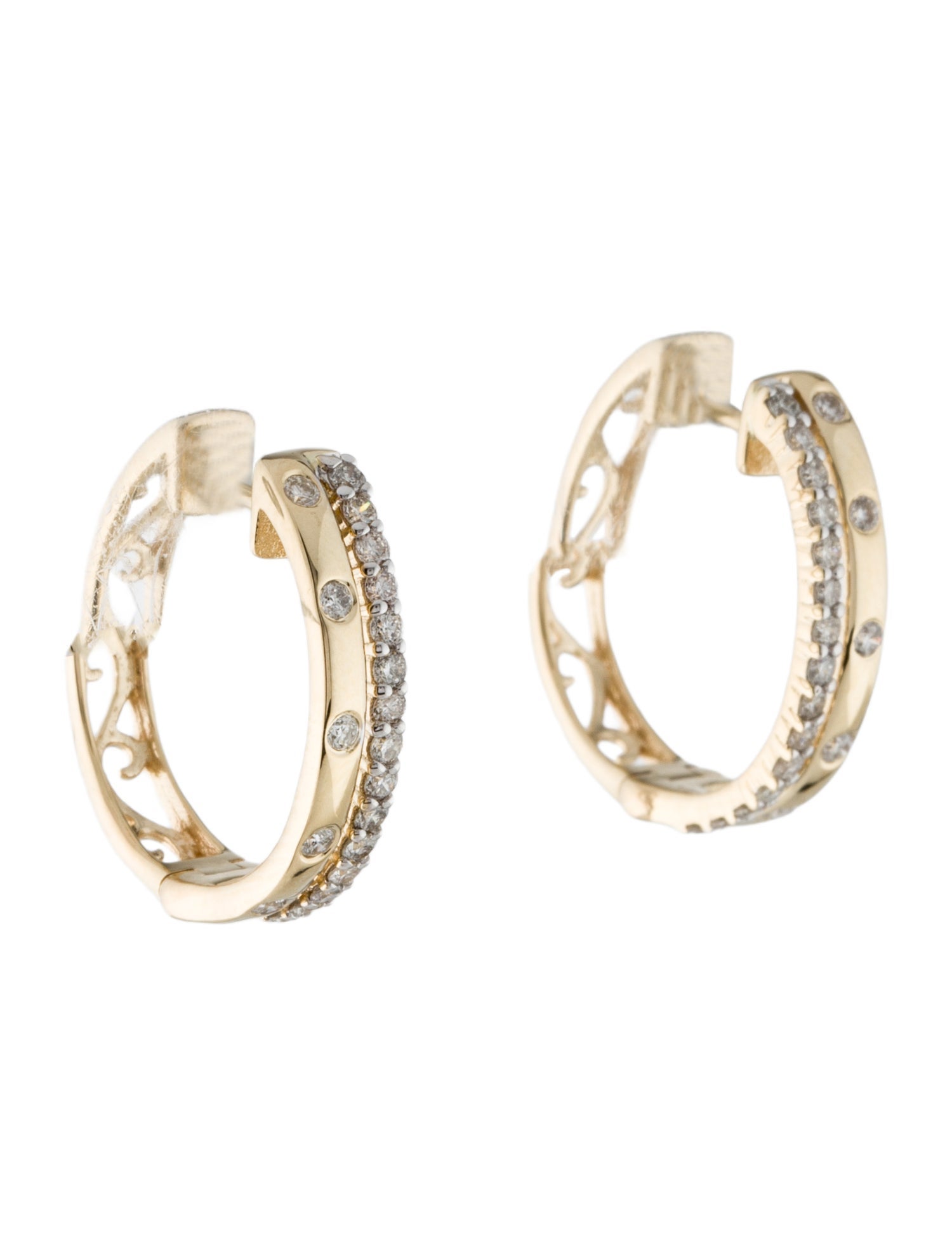Earrings 14K Diamond Hoop Earrings