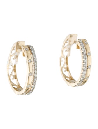 Earrings 14K Diamond Hoop Earrings