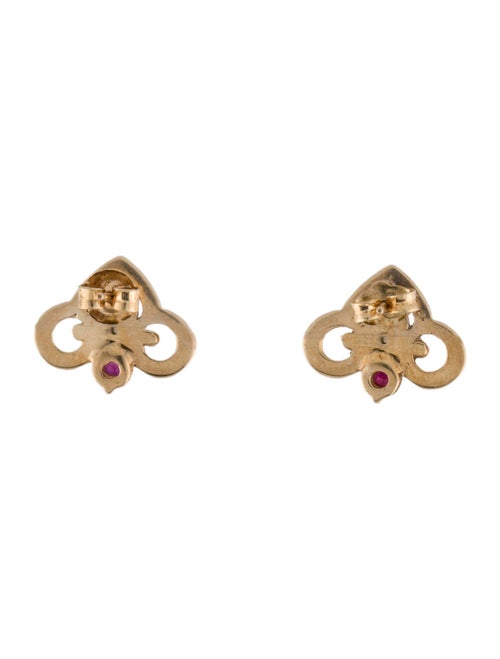 Earrings 14K Ruby & Diamond Stud Earrings
