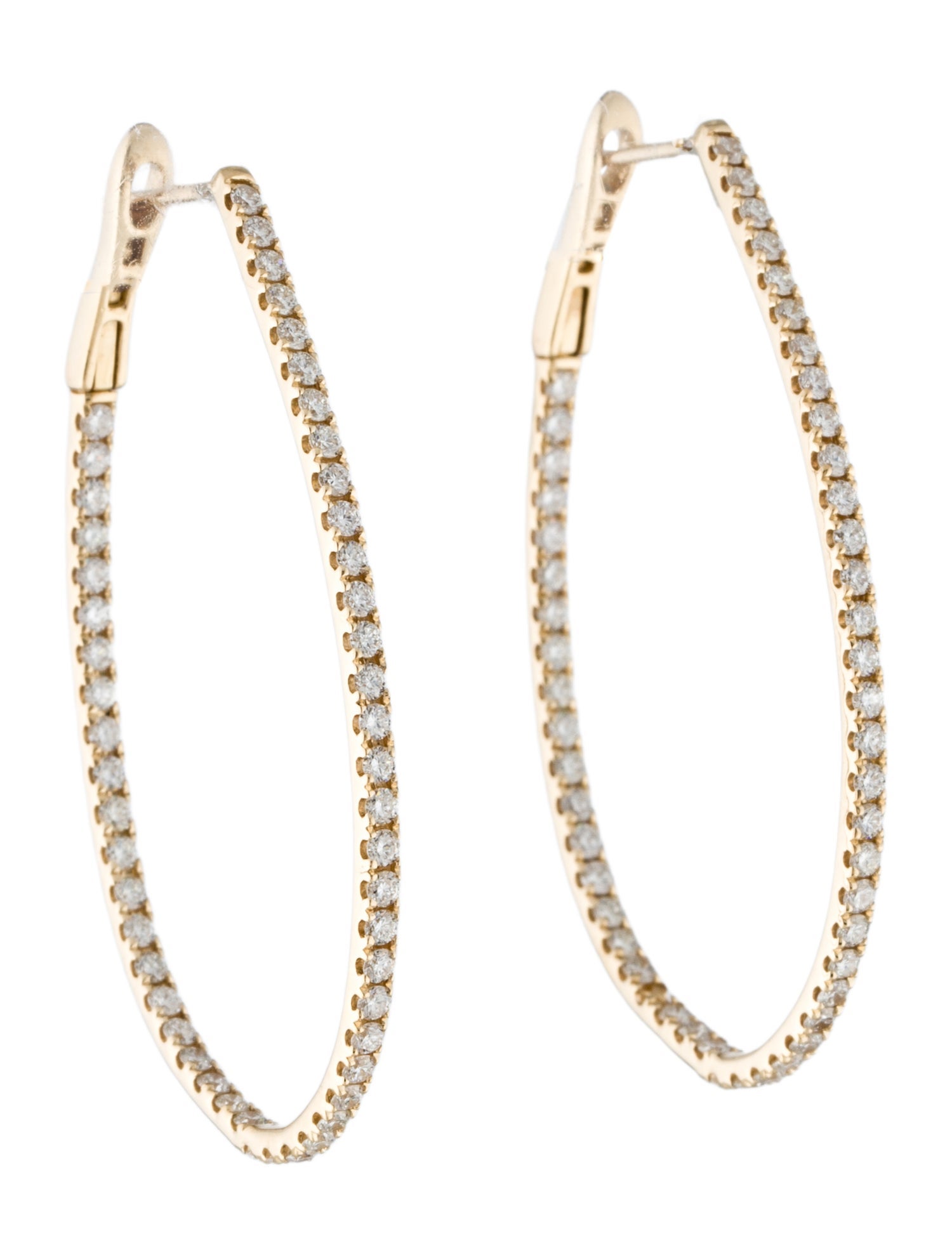 Earrings 14K 1.53ctw Diamond Inside-Out Hoop Earrings