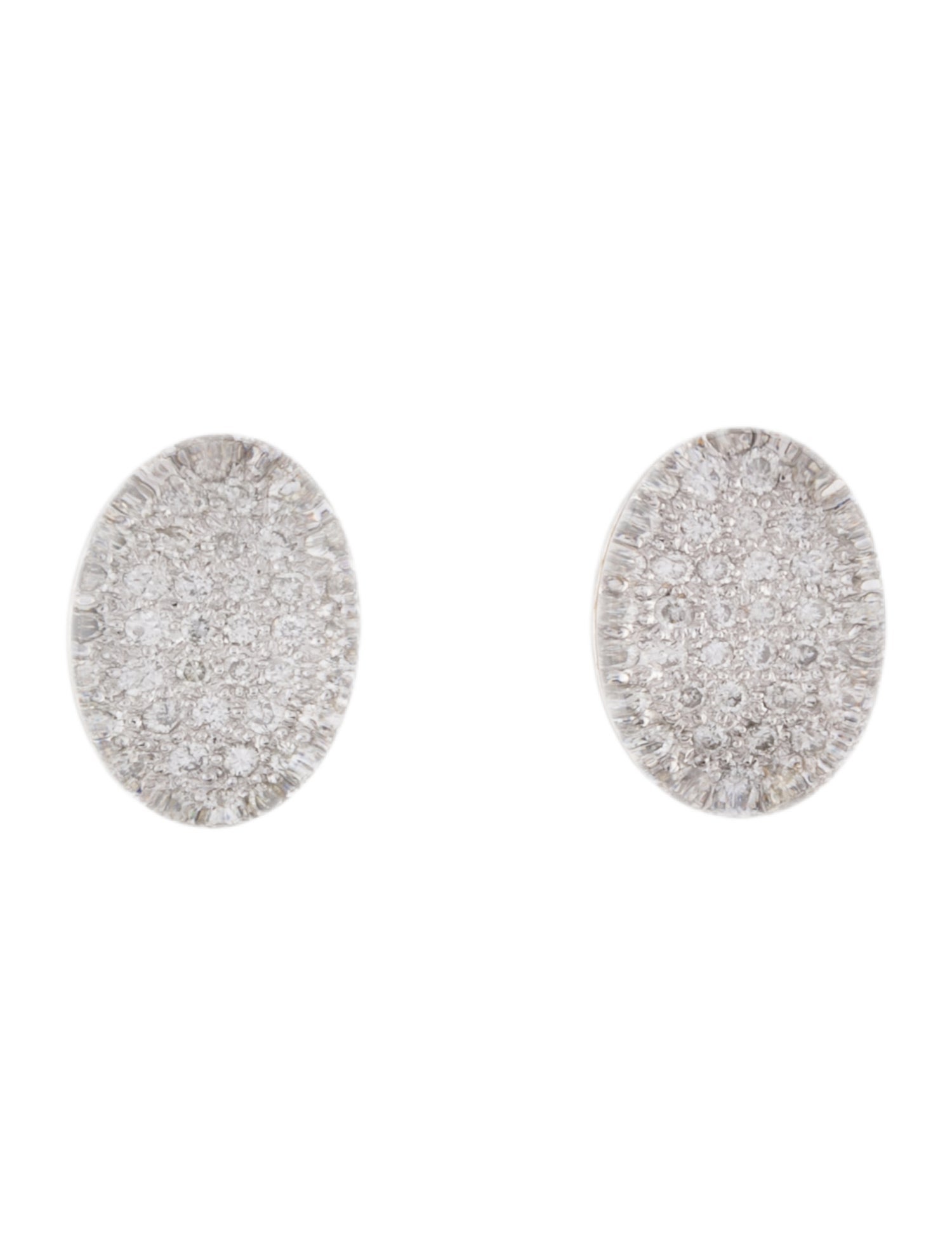 Earrings 18K Quartz & Diamond Dome Earclips