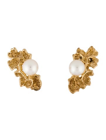 Earrings Clip-On Vintage 14K Pearl 6.5-7.0mm
