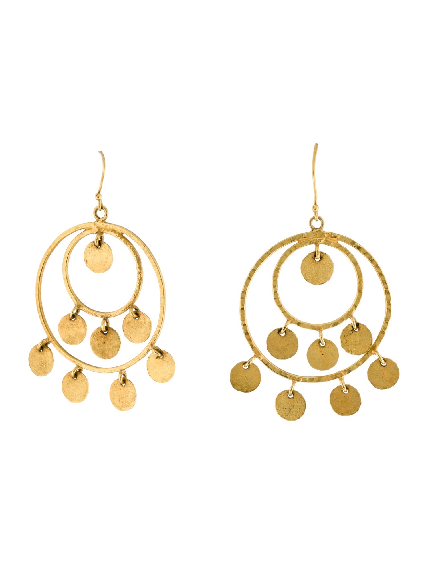 Earrings 18K Disc Drop Chandelier Earrings