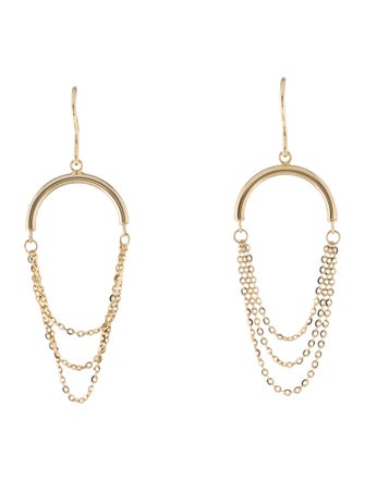 Earrings 14K Layered Chain Drop Earrings