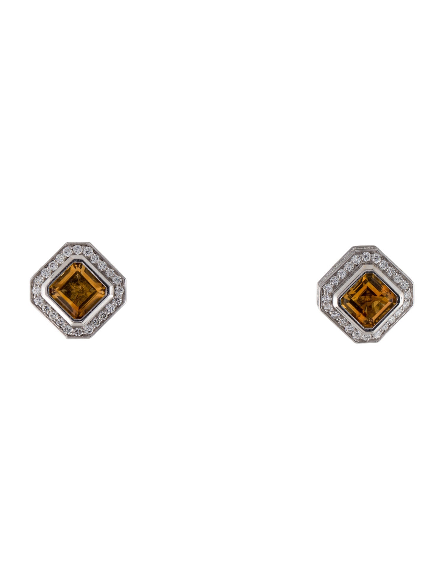 Earrings Citrine & Diamond Earclip Earrings