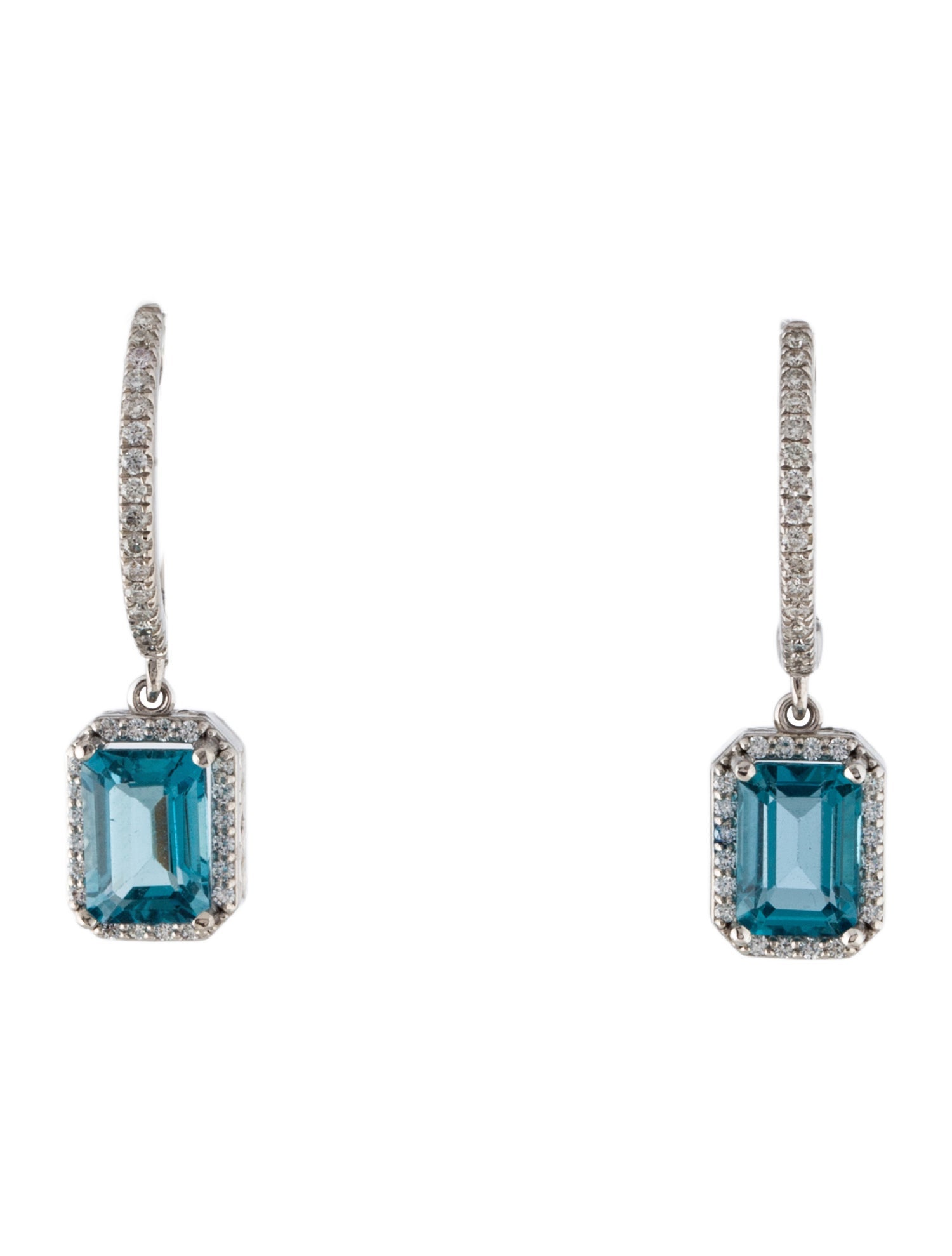 Earrings 14K 2.18ctw Topaz & Diamond Drop Earrings