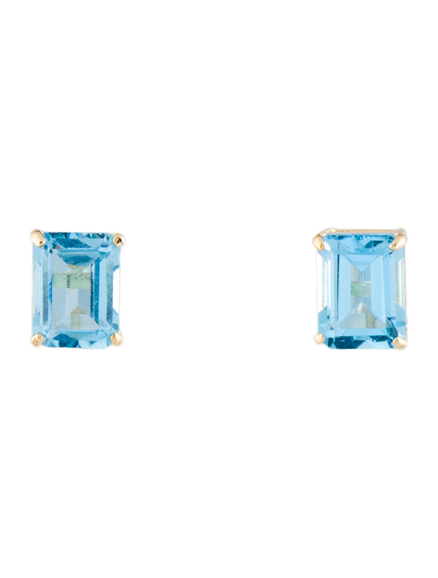 Earrings 14K 3.66ctw Topaz Solitaire Stud Earrings