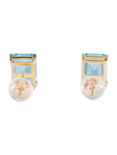 Earrings 14K 3.66ctw Topaz Solitaire Stud Earrings