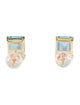 Earrings 14K 3.66ctw Topaz Solitaire Stud Earrings