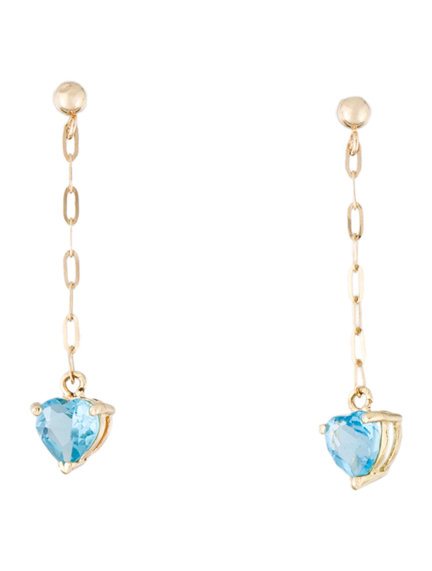 Earrings 14K 1.83ctw Topaz Heart Drop Earrings