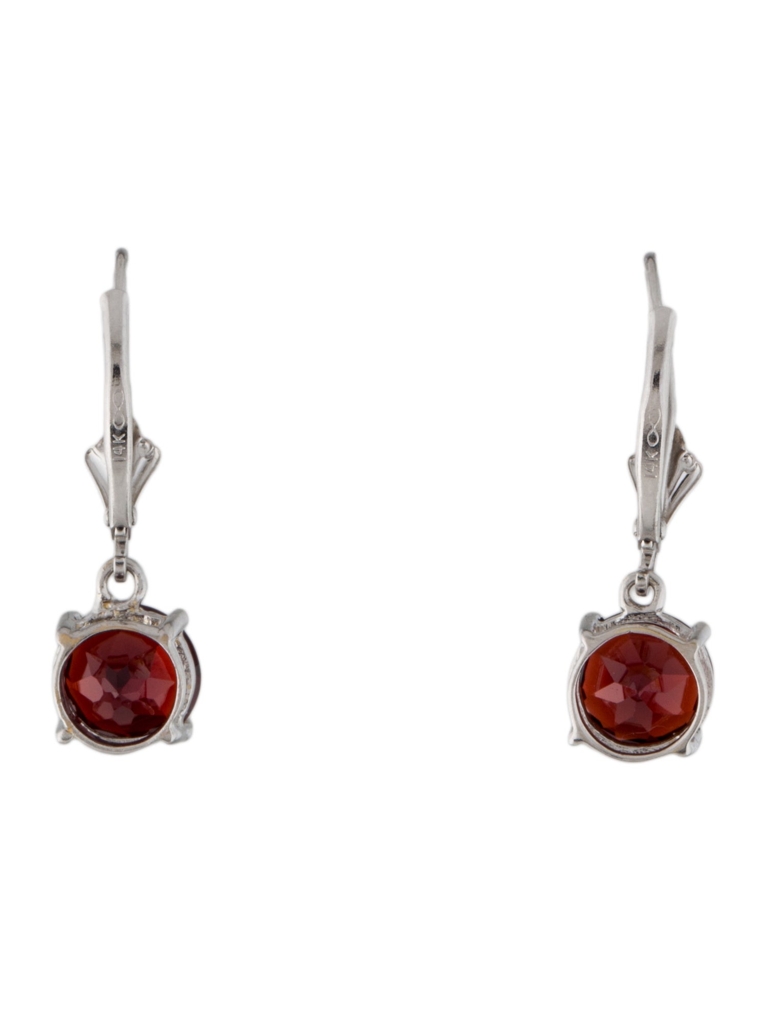 Earrings 14K Garnet Drop Earrings