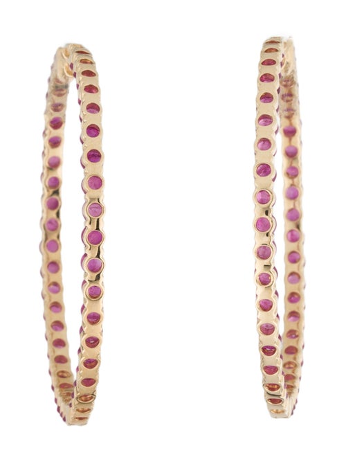 Earrings 14K 4.92ctw Ruby Inside-Outside Hoop Earrings