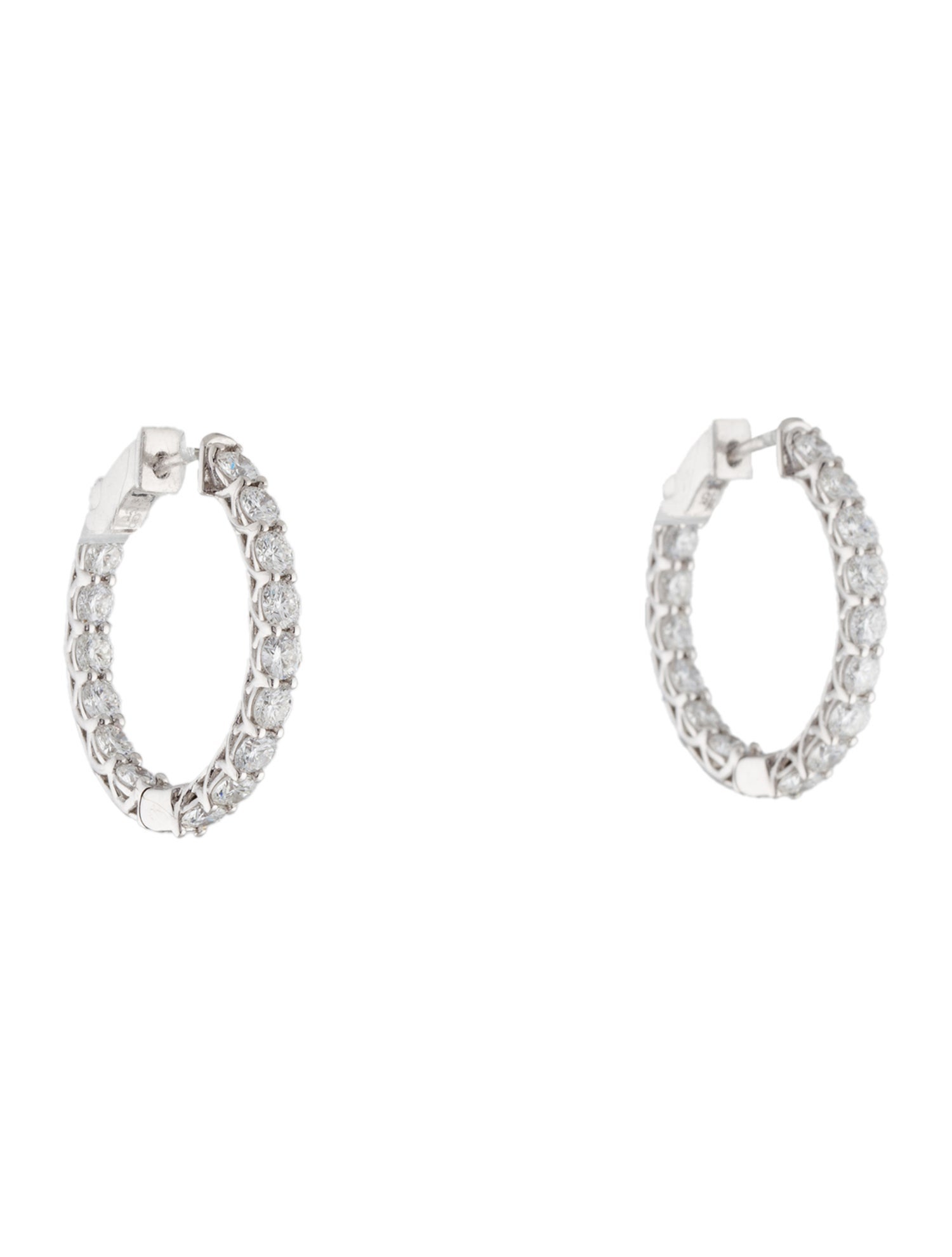 Earrings 14K 3.00ctw Lab-Grown Diamond Inside Out Hoop Earrings