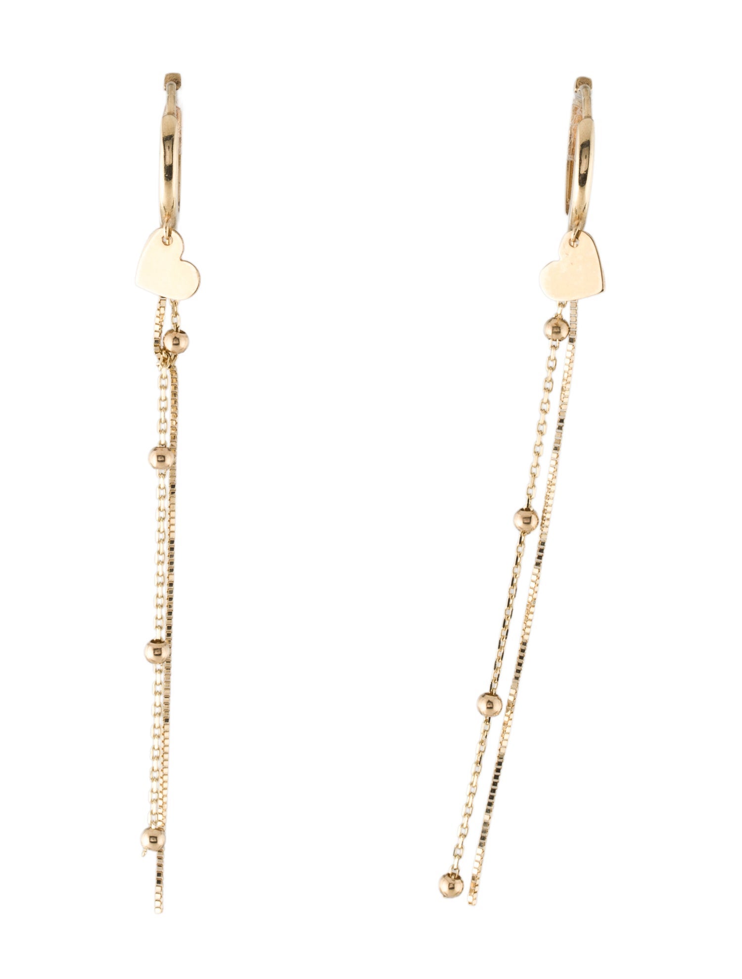 Earrings 14K Heart Ball Drop Huggie Earrings