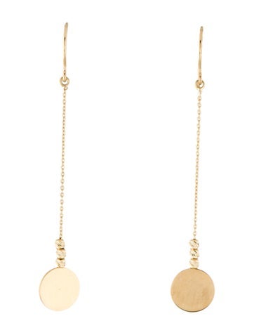 Earrings Drop 14K Disc