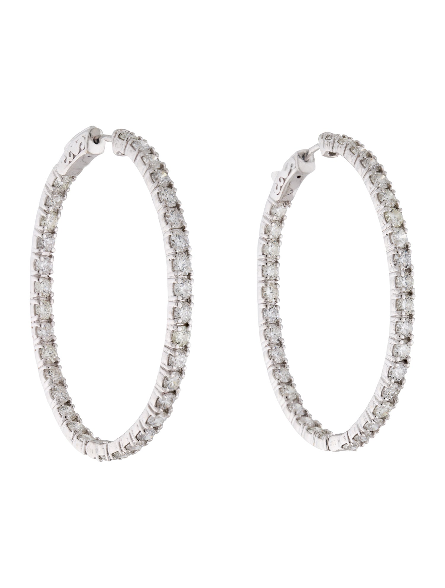Earrings 14K 6.60ctw Diamond Inside-Out Hoop