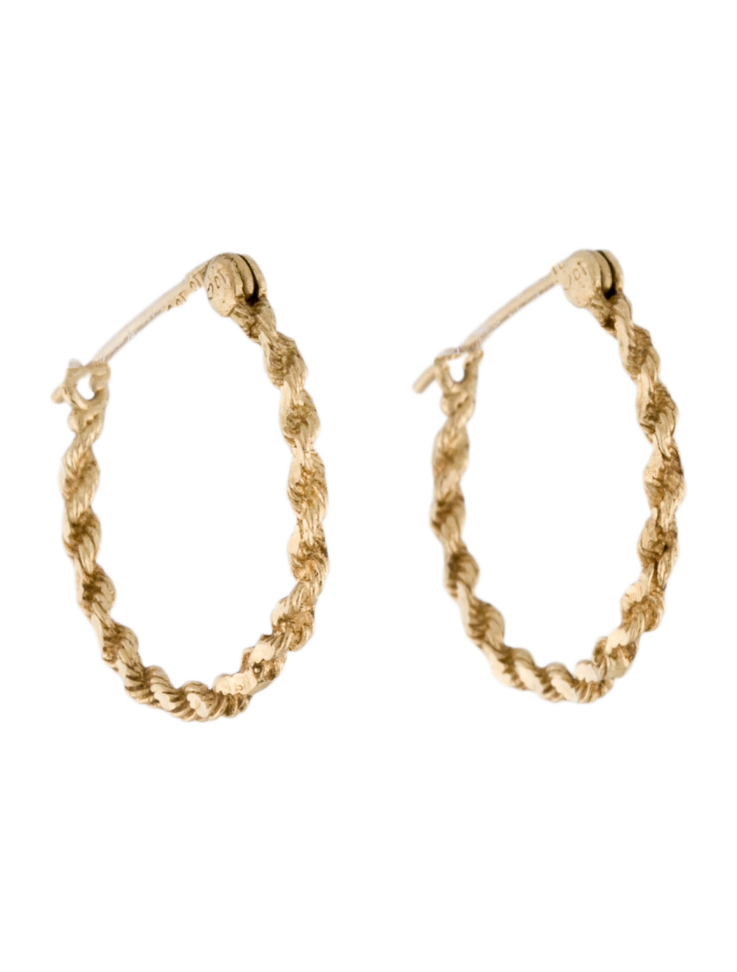 Earrings 14K Rope Hoop Earrings