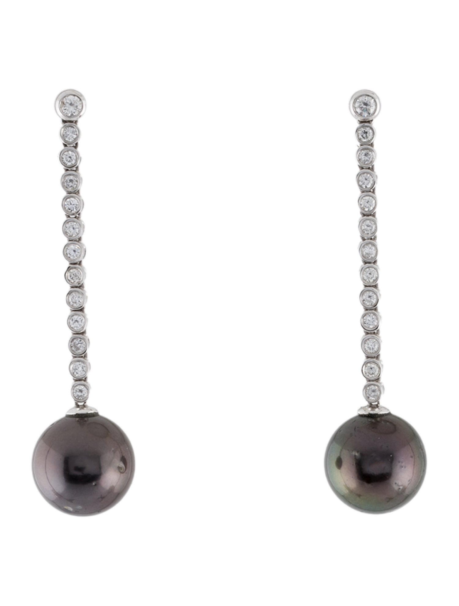 Earrings 18K Pearl & Diamond Drop Earrings