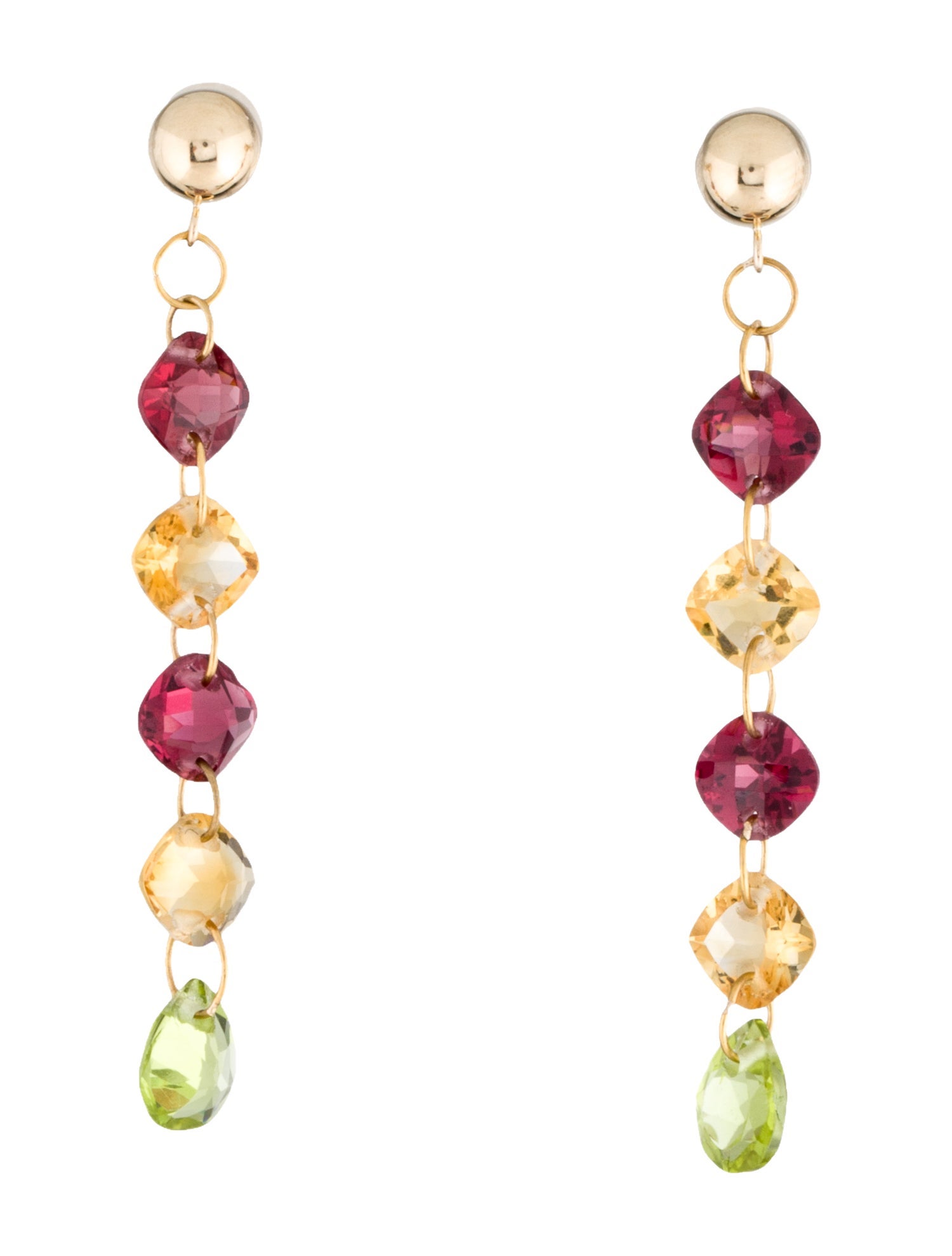 Earrings 14K Multistone Drop Earrings