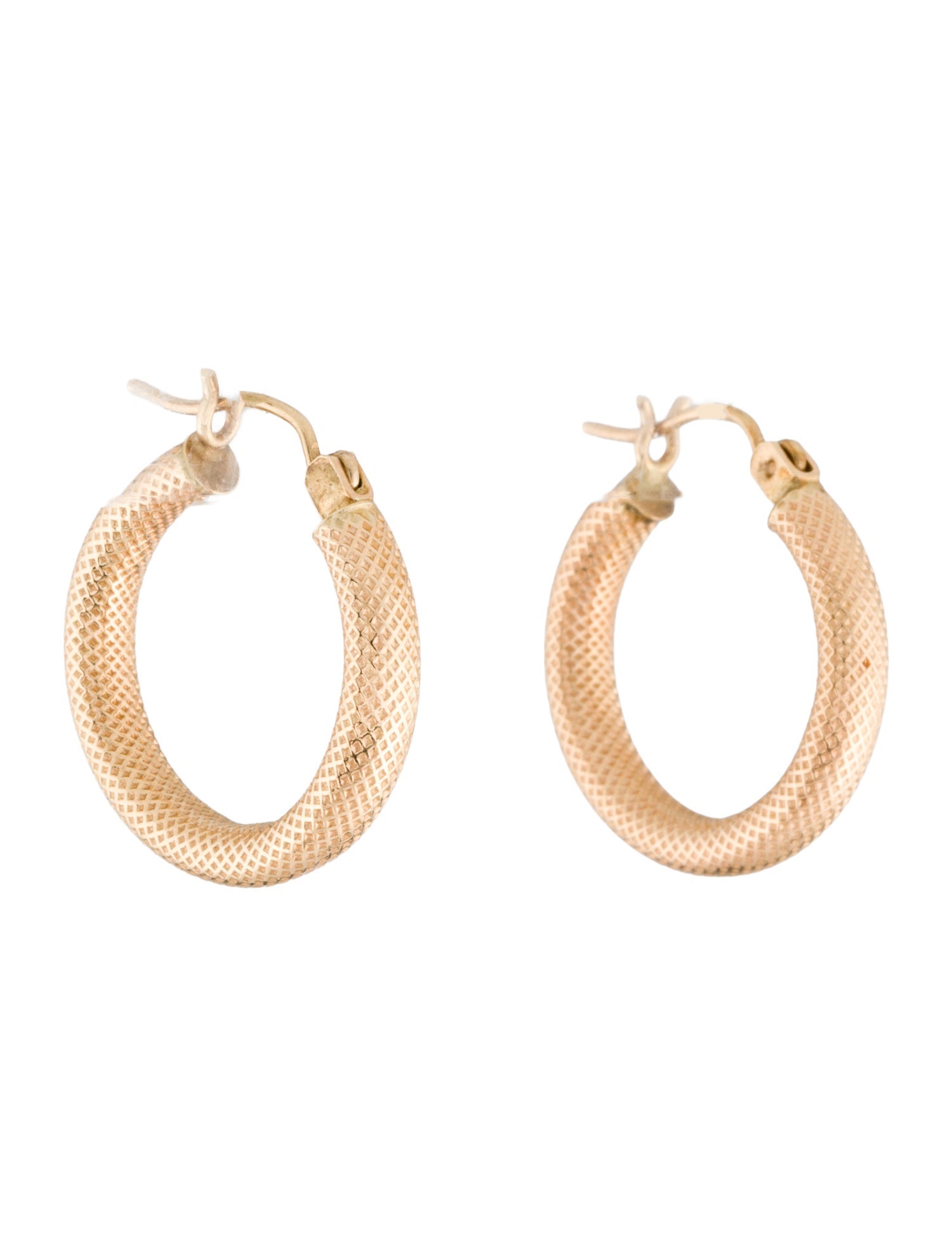 Earrings 14K Textured Hoop Earrings