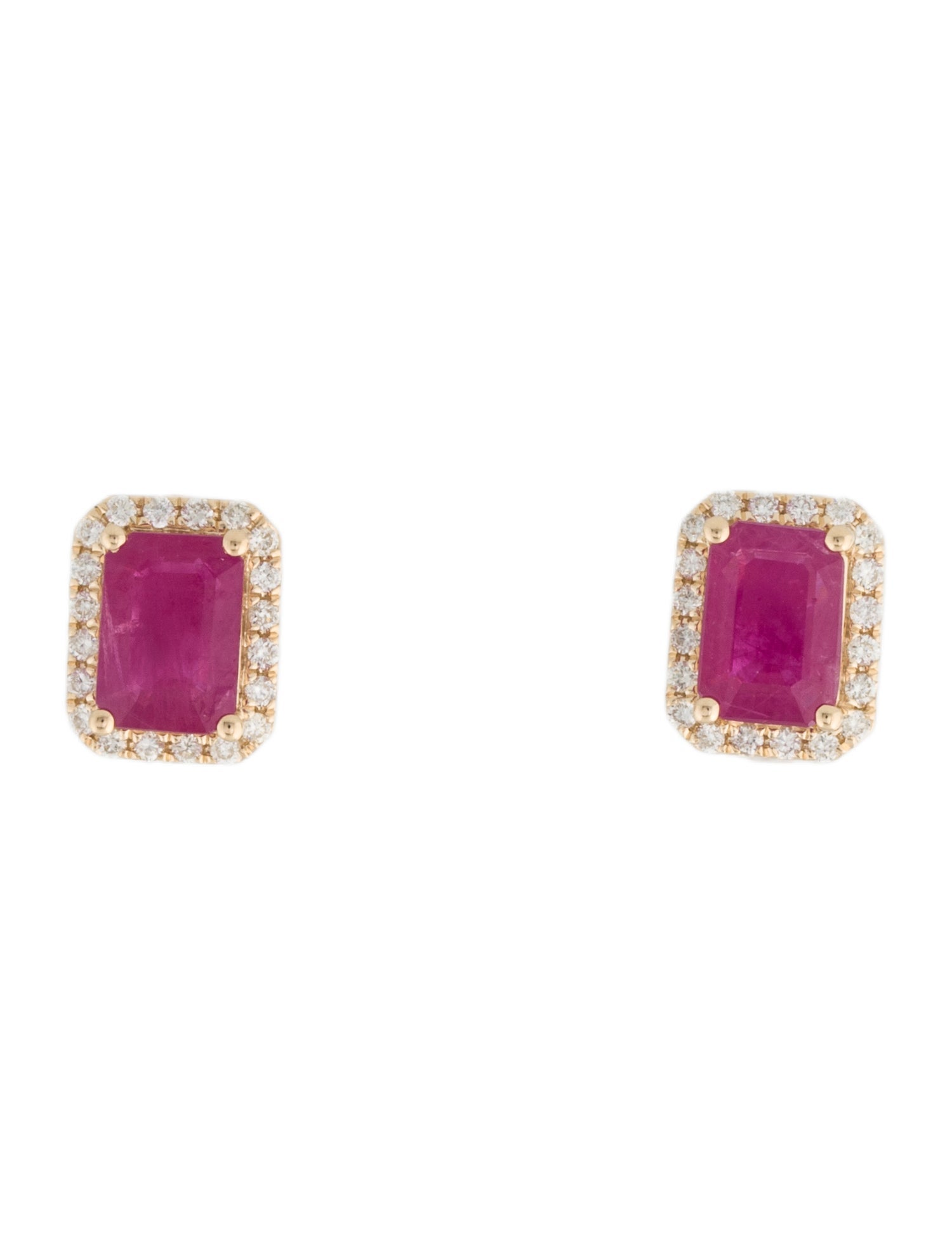 Earrings 14K 1.80ctw Ruby & Diamond Stud Earrings