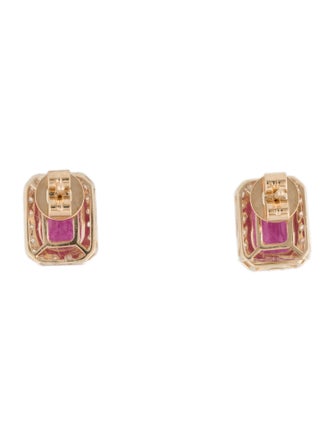 Earrings 14K 1.80ctw Ruby & Diamond Stud Earrings