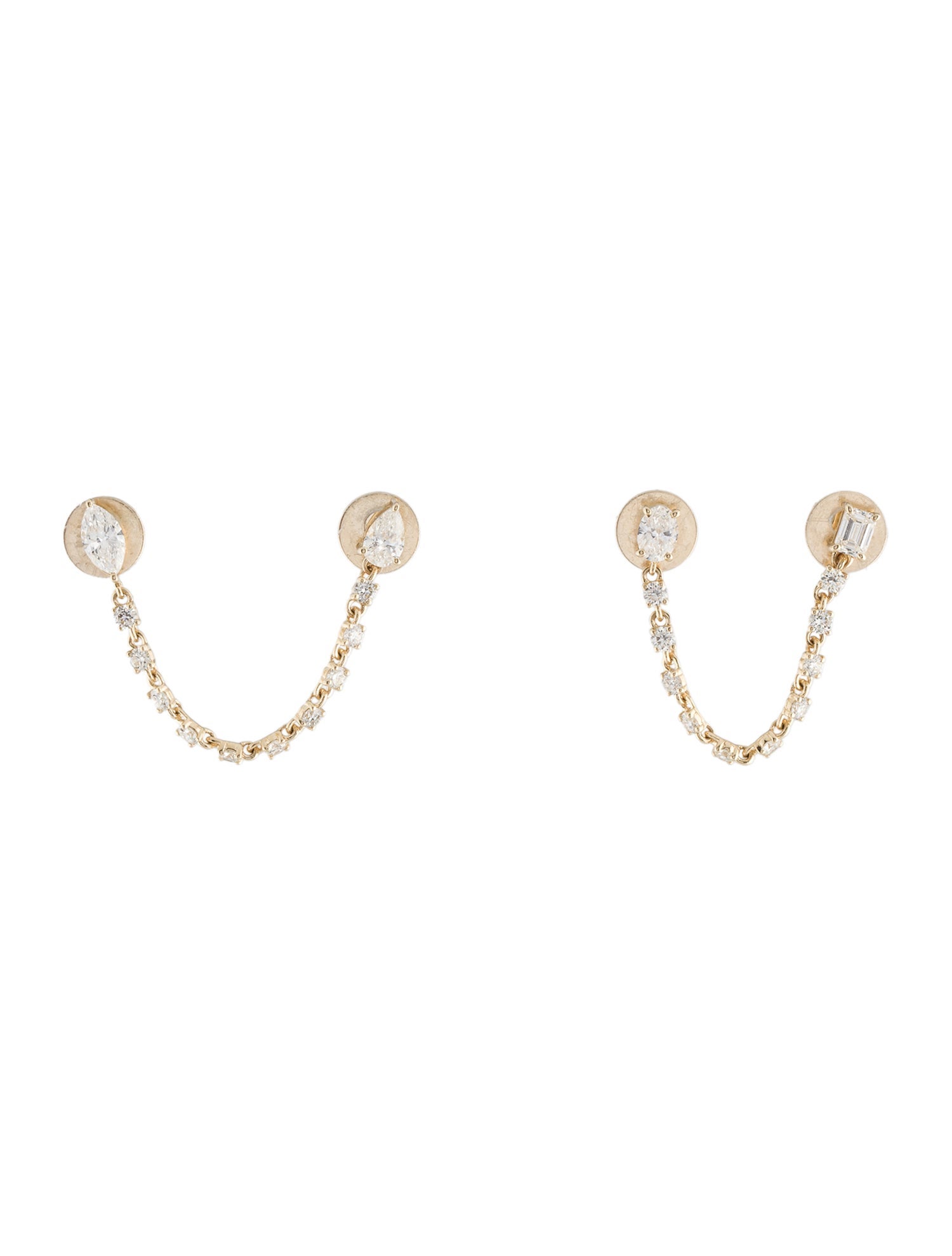 Earrings 14K 1.54ctw Diamond Double Stud Drop Earrings