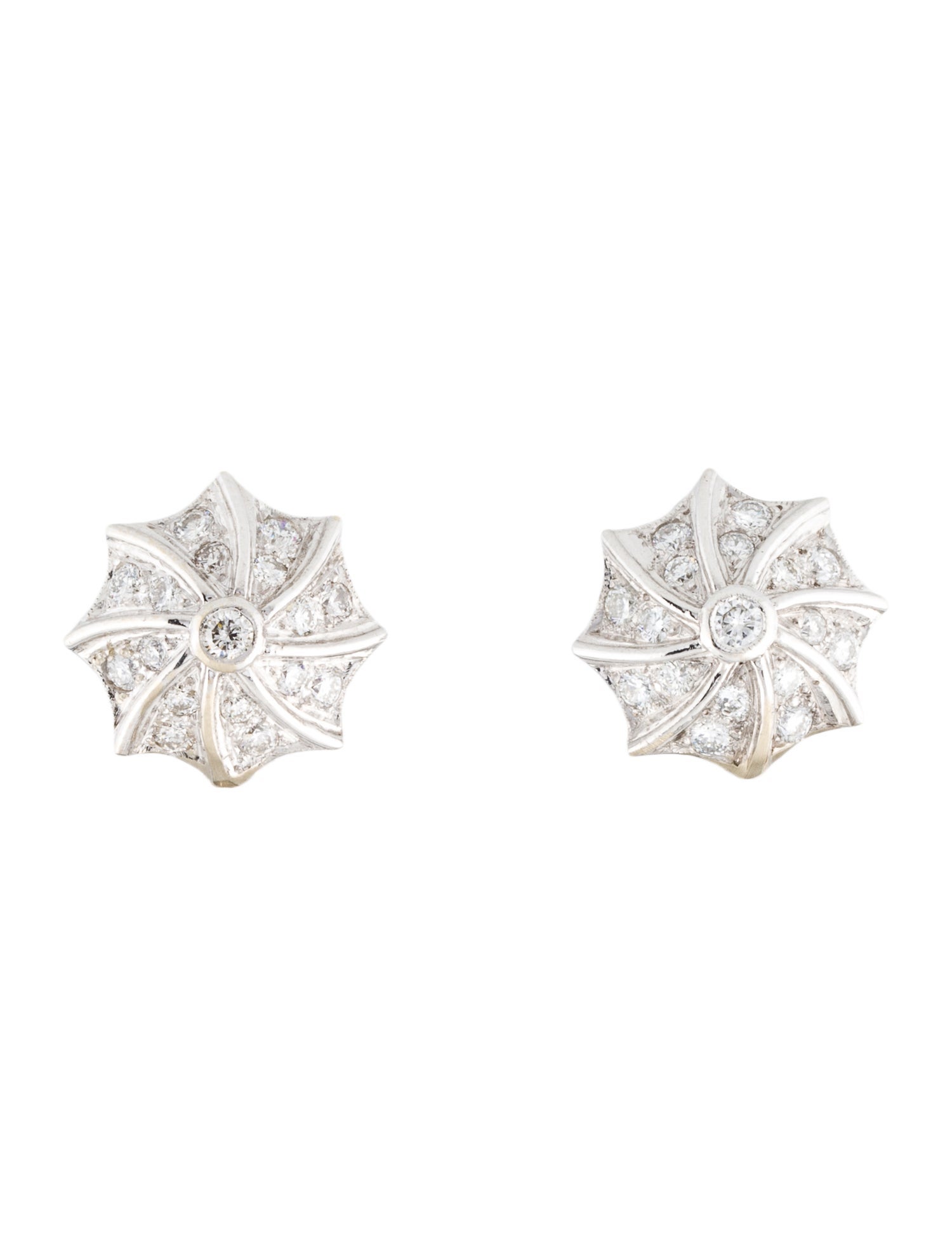 Earrings 18K 1.16ctw Diamond Earclips
