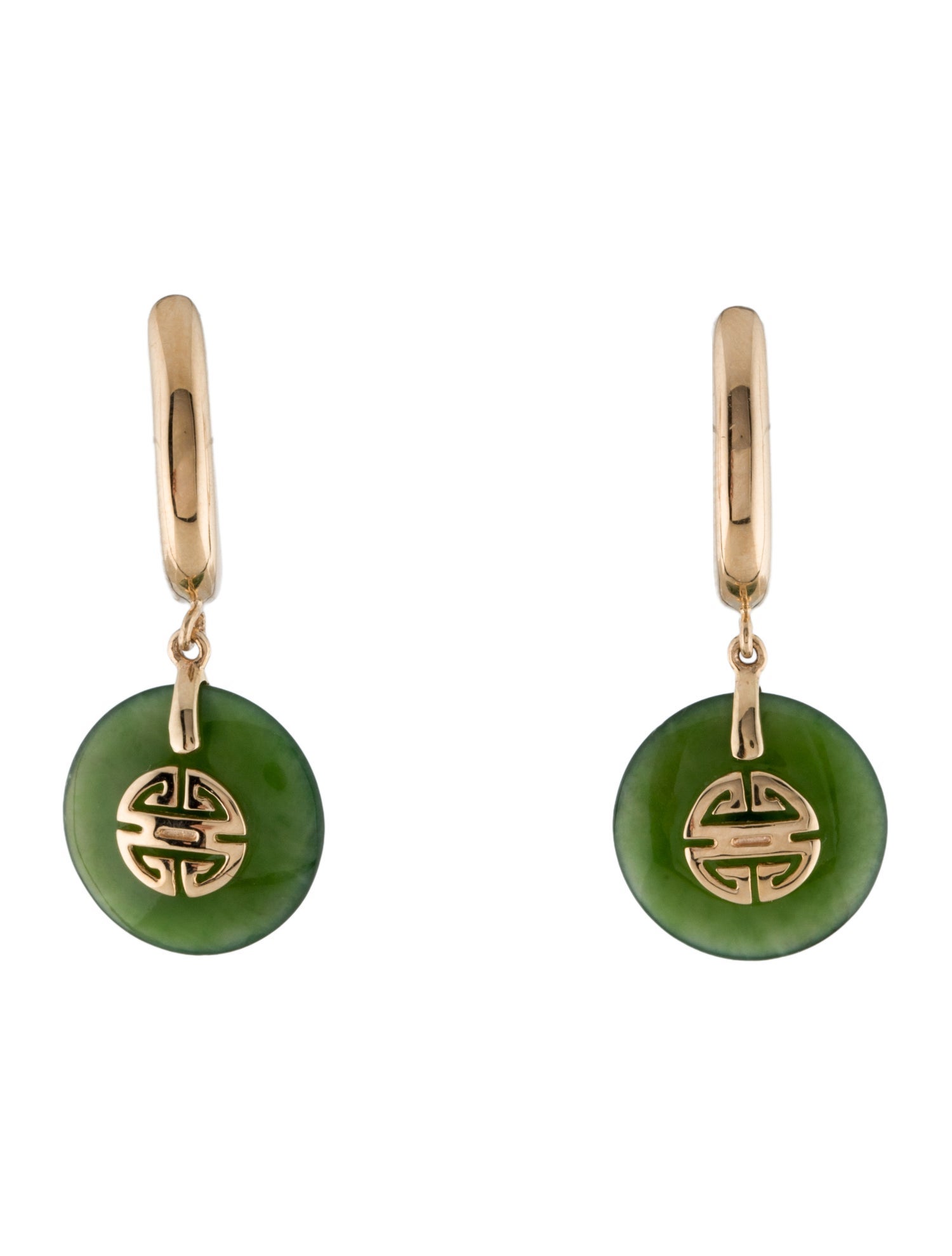 Earrings 14K Nephrite Drop Earrings