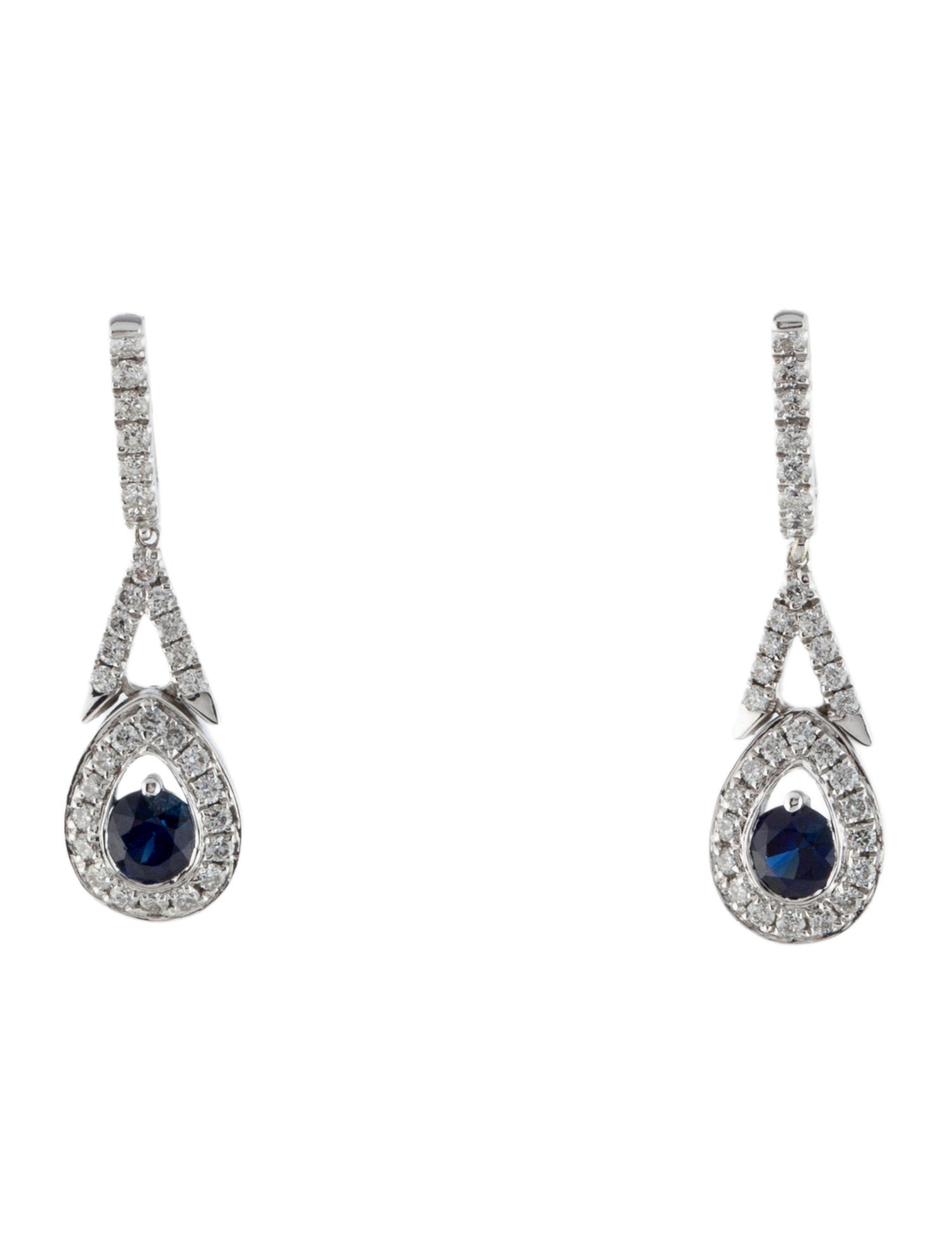 Earrings 18K Sapphire & Diamond Drop Earrings