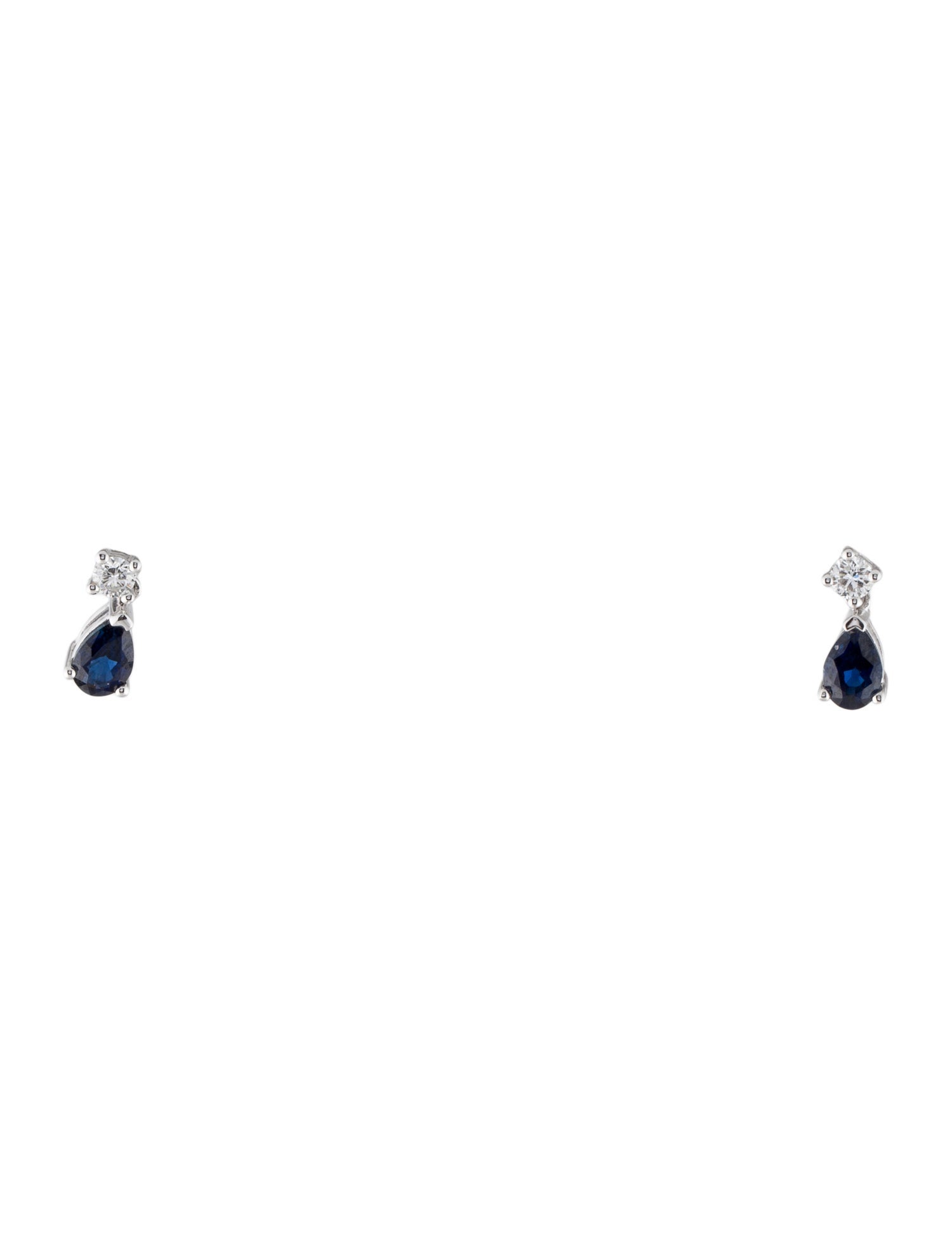 Earrings 14K 1.04ctw Sapphire & Diamond Drop Earrings