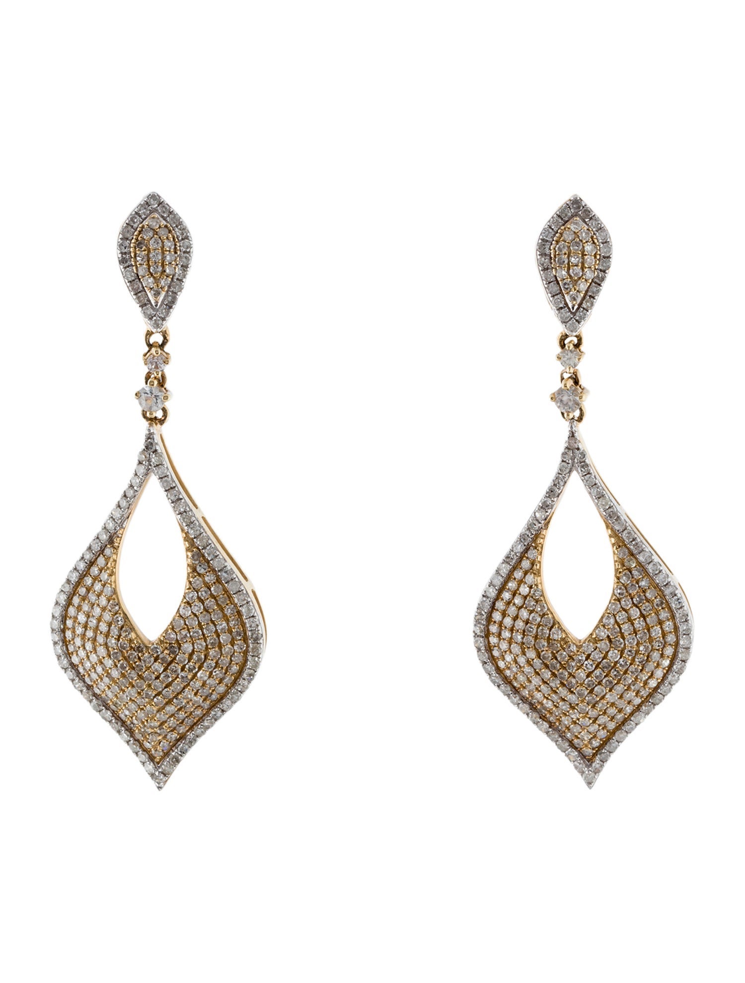 Earrings 14K Sapphire & Diamond Drop Earclip Earrings