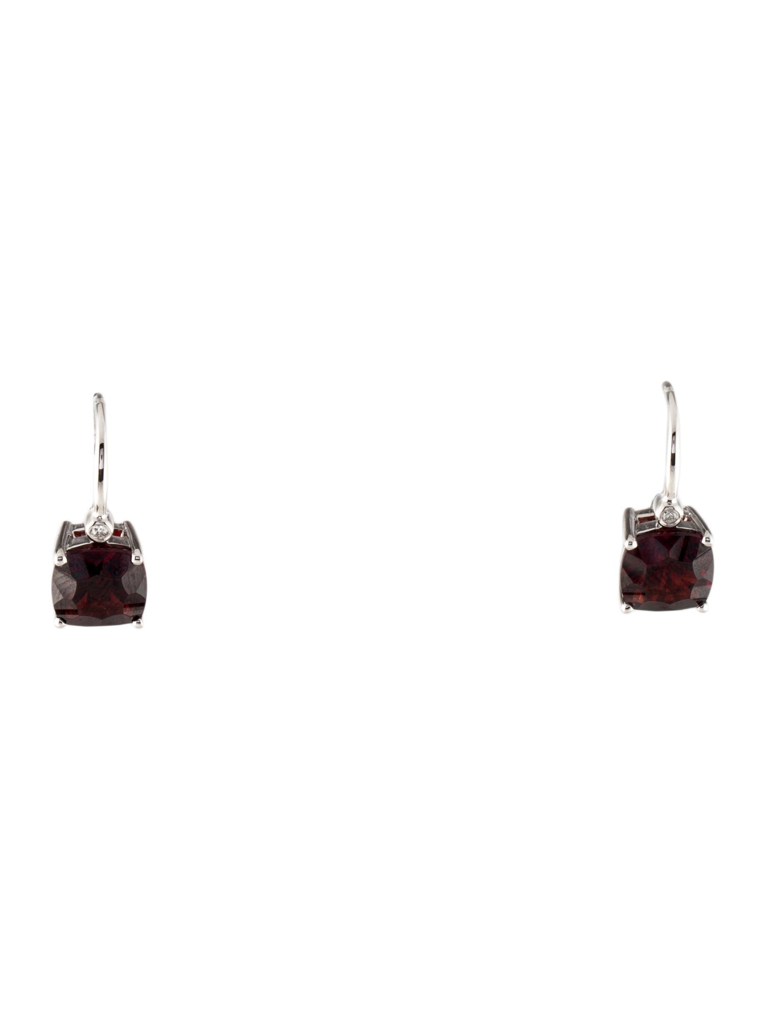 Earrings 18K Garnet & Diamond Drop Earrings
