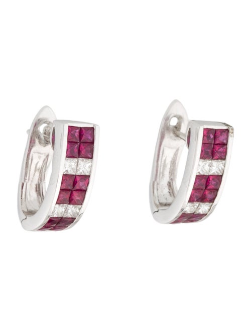 Earrings 18K 1.84ctw Ruby & Diamond Drop Earrings