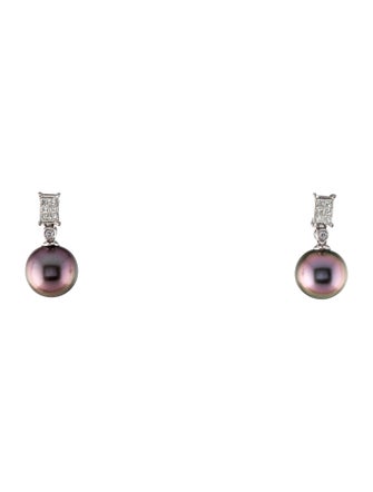 Earrings 14K Pearl & Diamond Drop Earrings