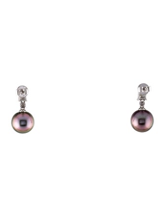 Earrings 14K Pearl & Diamond Drop Earrings