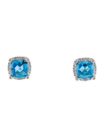 Earrings 14K Topaz & Diamond Stud Earrings