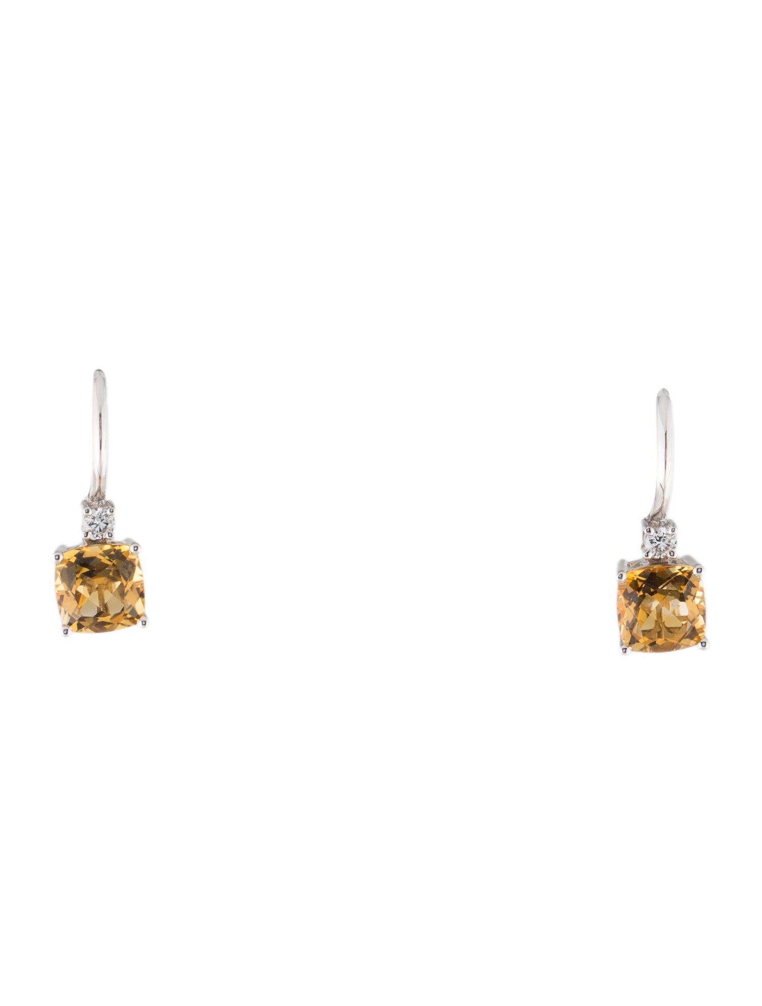 Earrings 14K Citrine & Diamond Drop Earrings