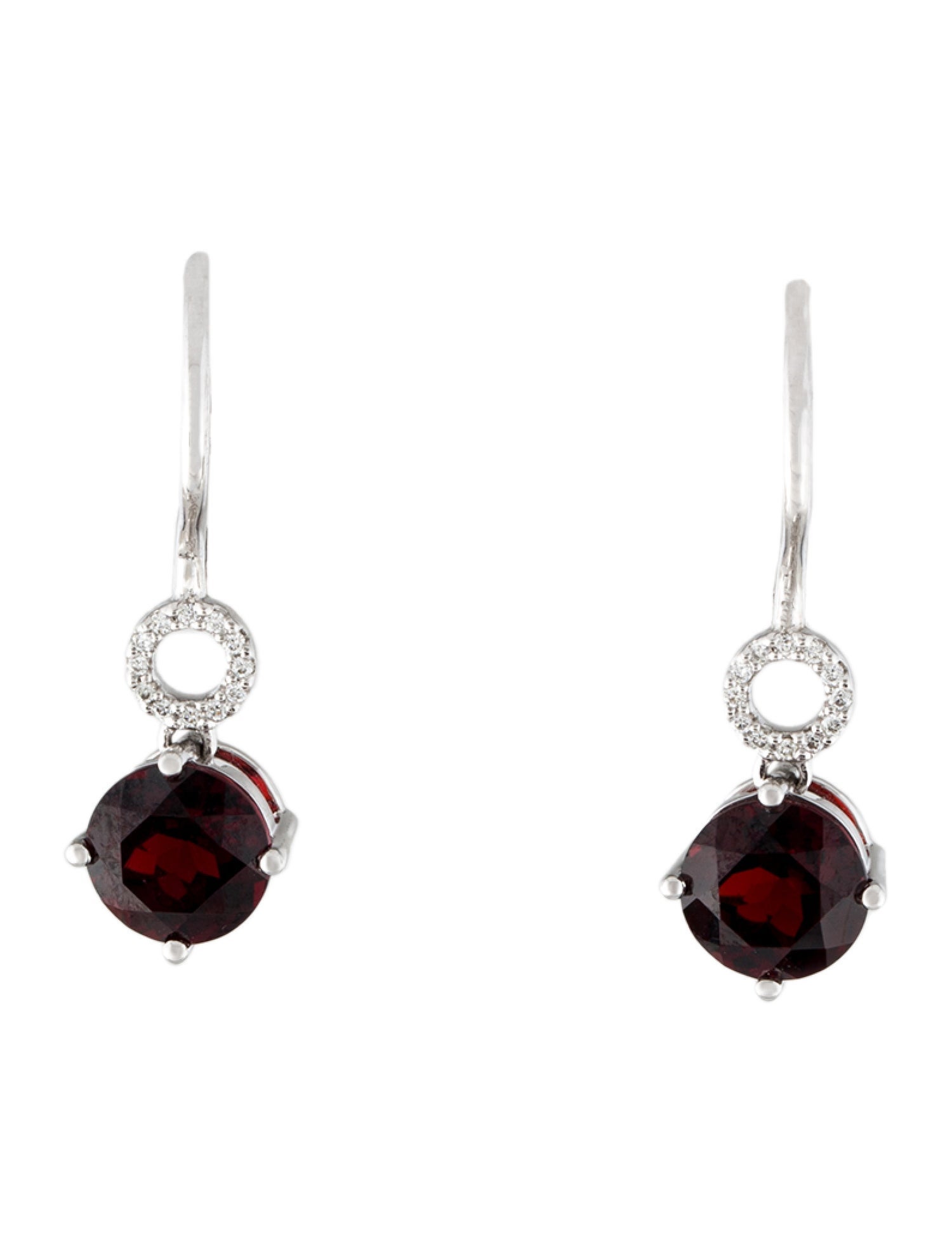 Earrings 14K Garnet & Diamond Drop Earrings