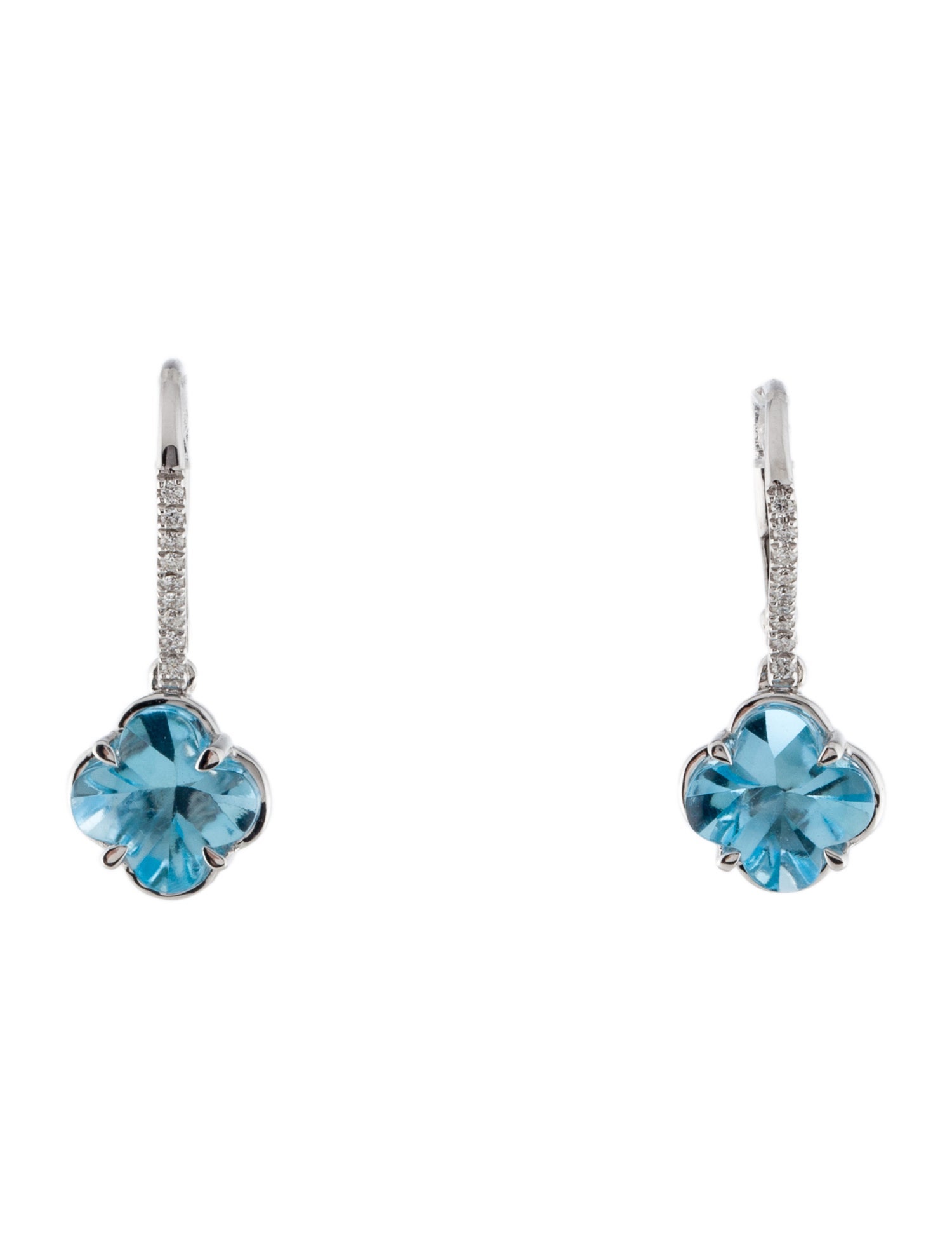 Earrings 14K Topaz & Diamond Drop Earrings