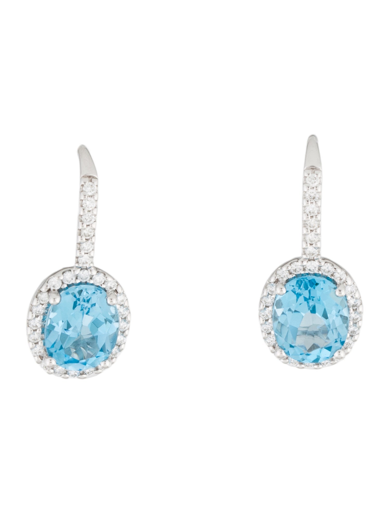 Earrings 14K Topaz & Diamond Drop Earrings