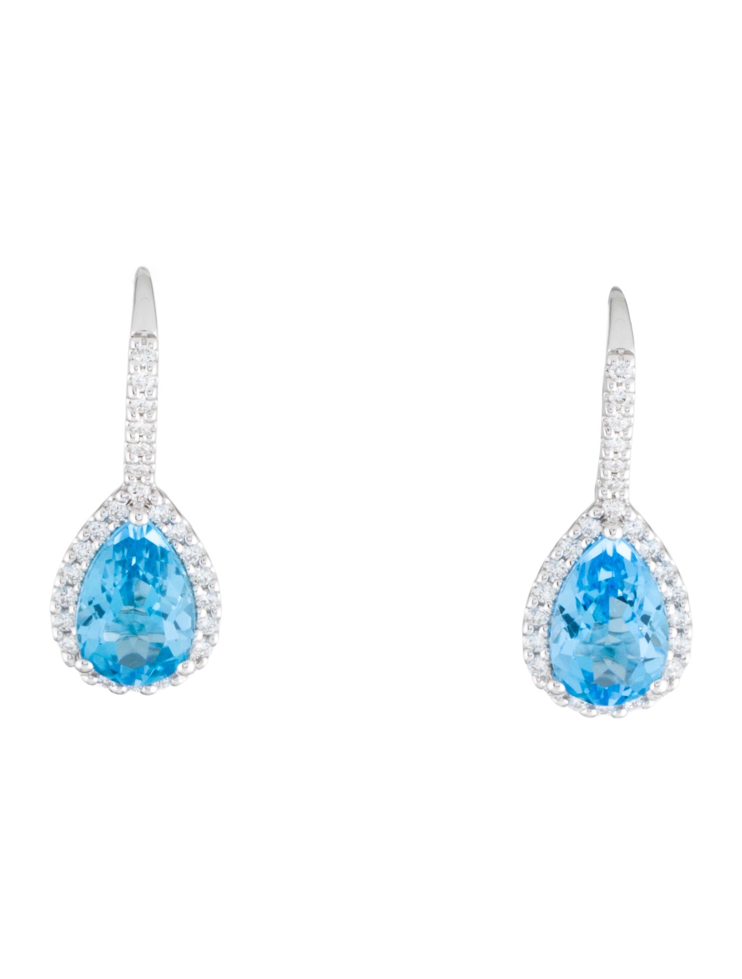 Earrings 14K 4.40ctw Topaz & Diamond Drop Earrings