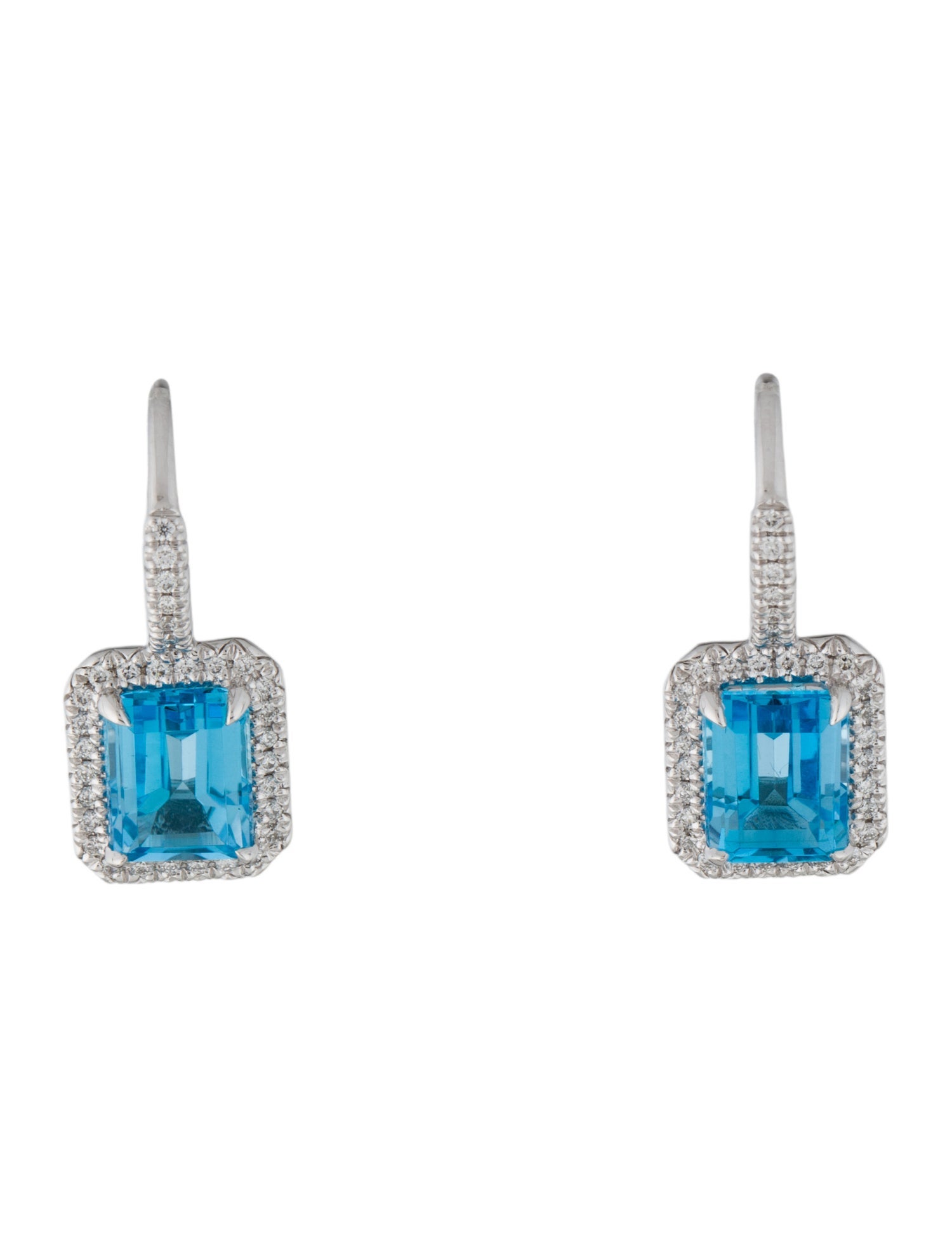 Earrings 14K 3.79ctw Topaz & Diamond Drop Earrings