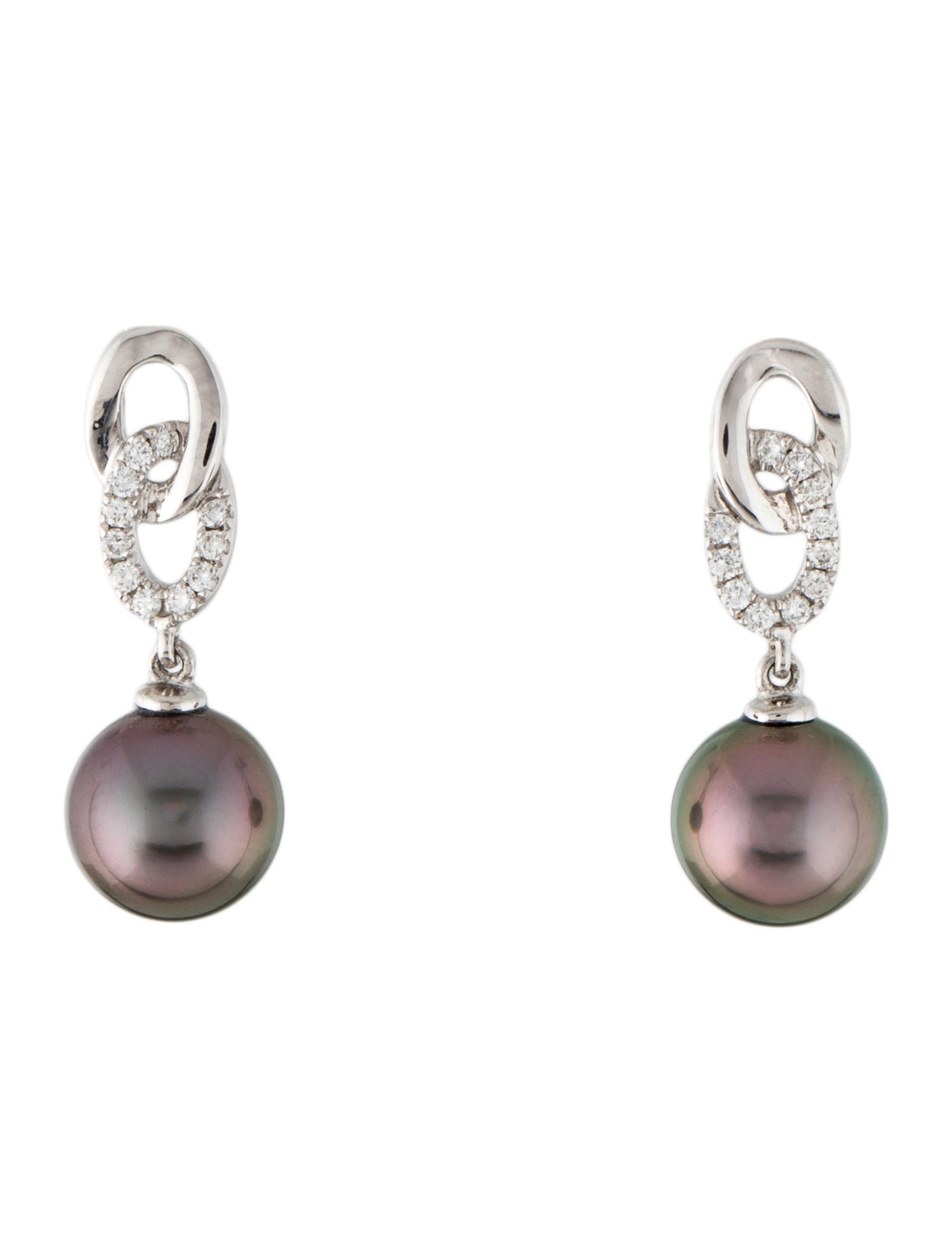 Earrings 14K Pearl & Diamond Drop Earrings