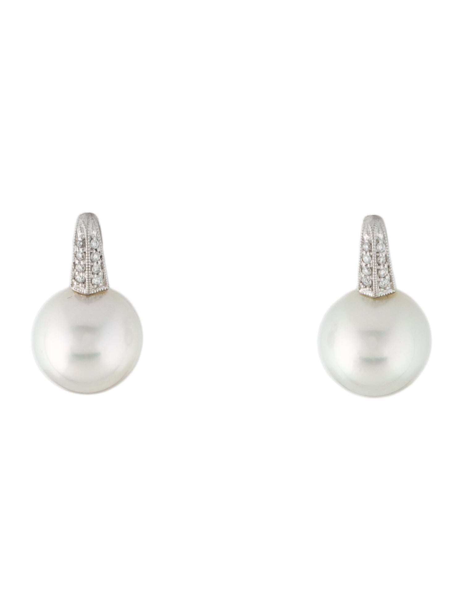 Earrings 14K Pearl & Diamond Drop Earrings