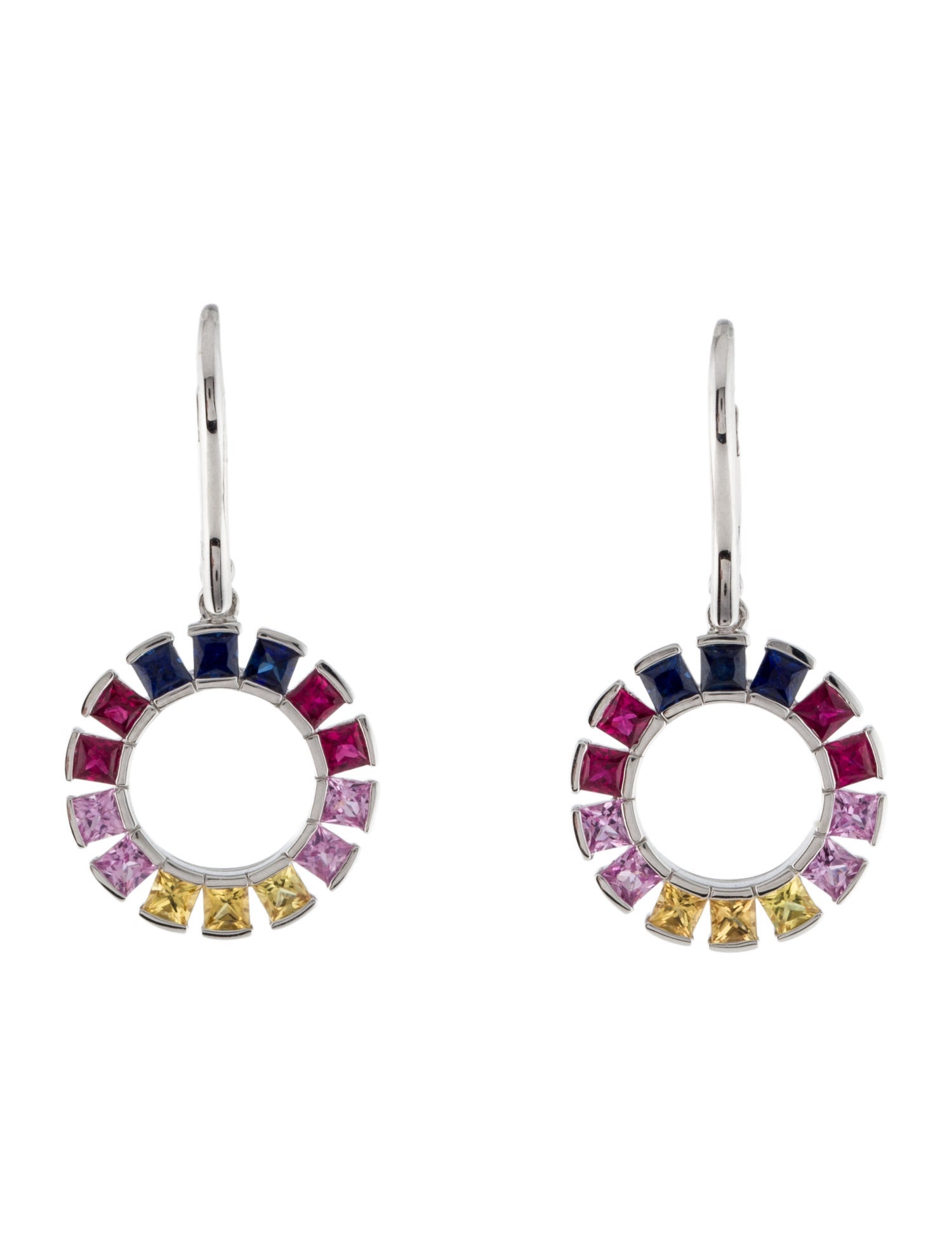 Earrings 14K 1.54ctw Sapphire & Ruby Drop