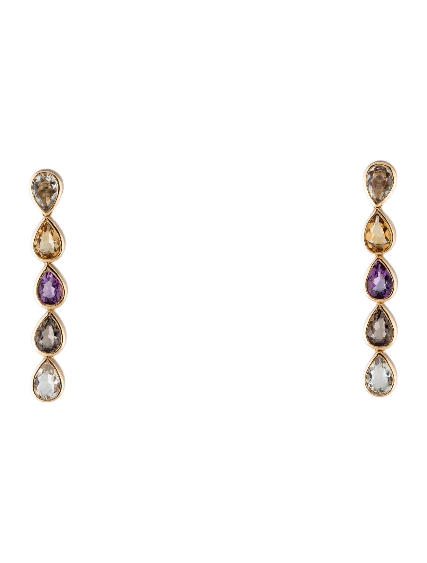 Earrings 14K Multistone Drop Earrings