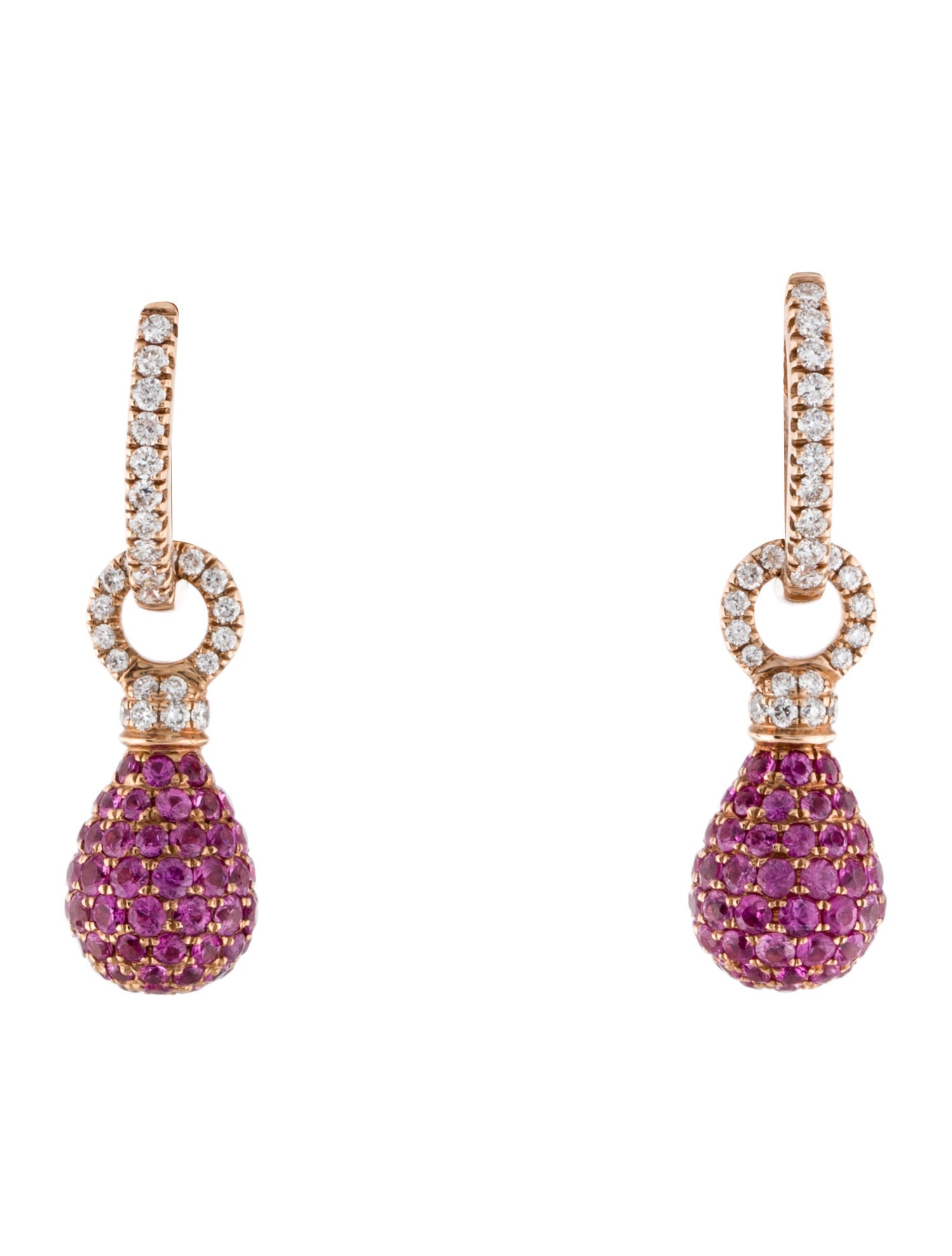 Earrings 18K 1.46ctw Sapphire & Diamond Convertible Drop Earrings