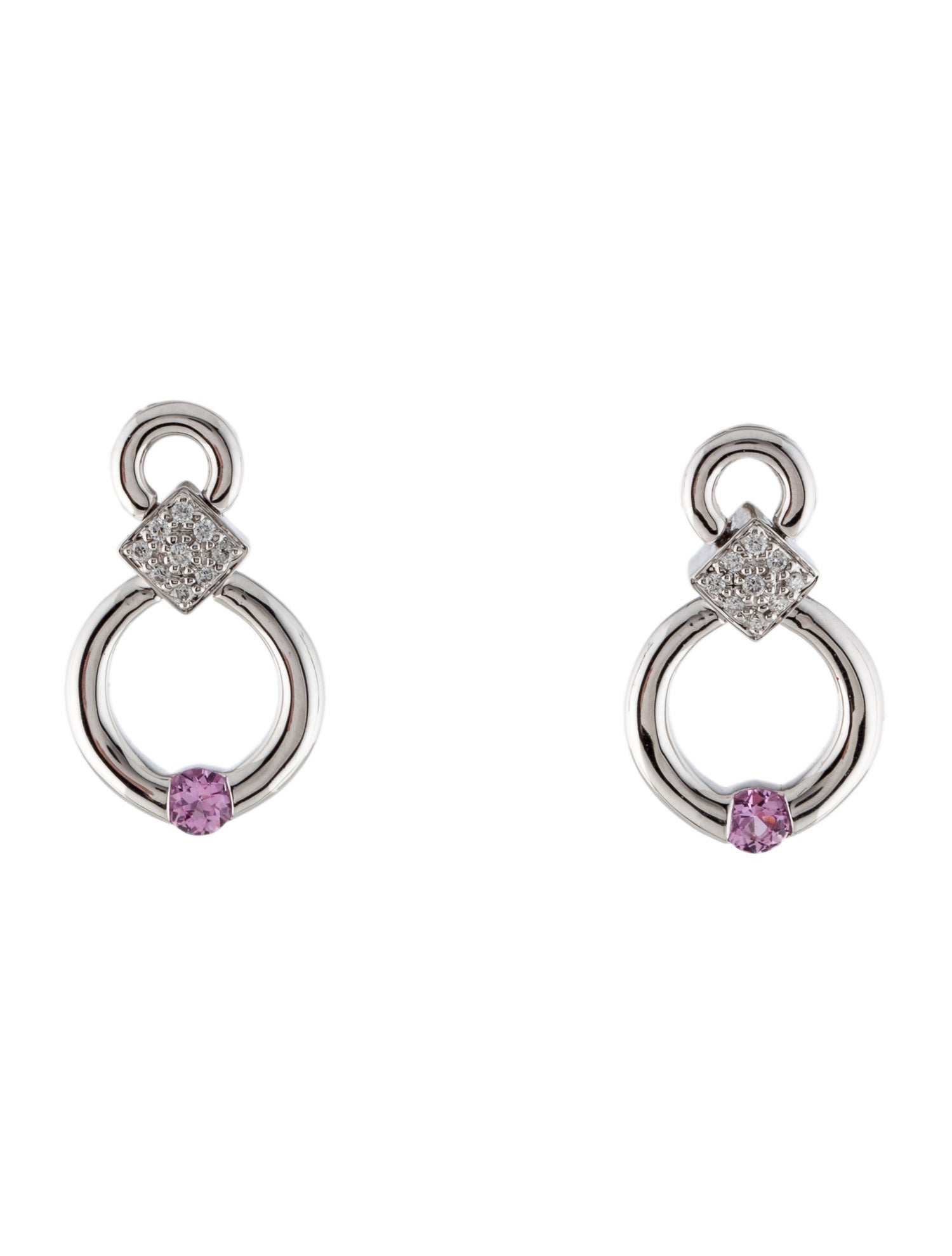 Earrings 14K Sapphire & Diamond Drop Earrings