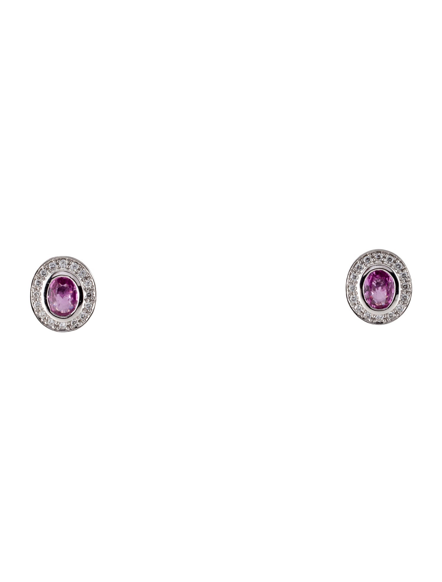 Earrings 18K 1.80ctw Sapphire & Diamond Stud Earrings